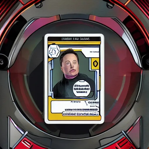 Image similar to elon musk, the trading card game, 8 k digital illustration