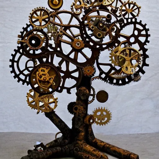 Image similar to steampunk tree