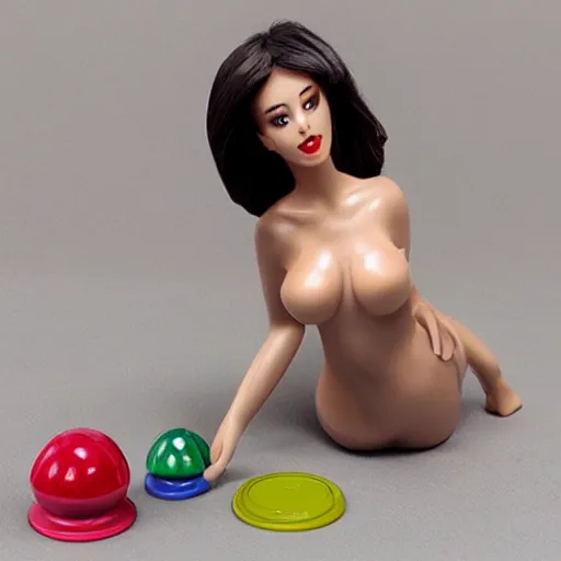 Image similar to a beautiful toned woman plastic toy