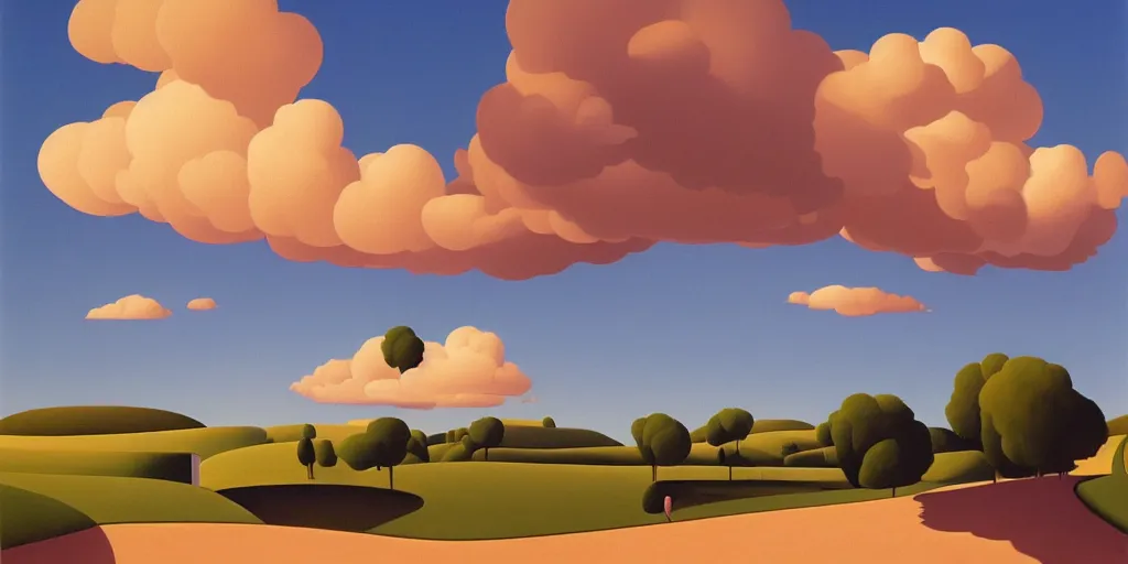 Prompt: pals, blue sky, summer evening, kenton nelson