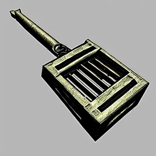 Prompt: a metal key for the cage, rpg game inventory item, 3d style