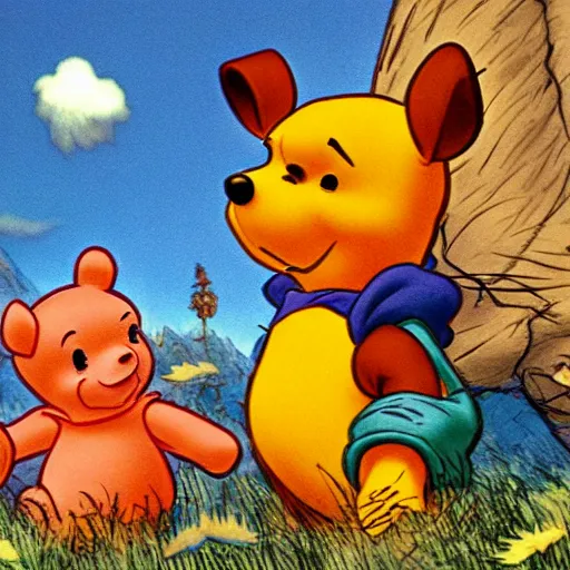 Prompt: winnie the pooh, final fantasy tactics character design, final fantasy, anime style