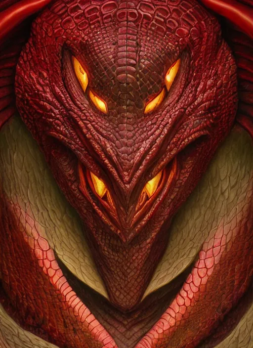 Image similar to welsh dragon mf doom reptile eyes, red dragon skin. intricate, elegant, highly detailed, centered, digital painting, artstation, concept art, smooth, sharp focus, illustration, artgerm, tomasz alen kopera, peter mohrbacher, donato giancola, joseph christian leyendecker, wlop, frank frazetta