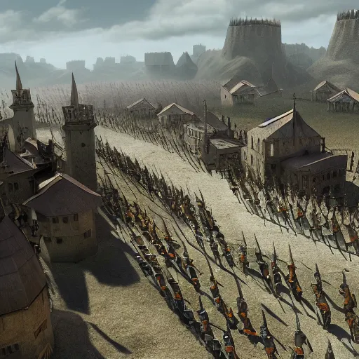 Image similar to mount & blade matte painting 4 k battle scene