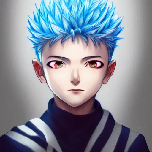 Prompt: realistic portrait of Killua, dramatic lighting, illustration by Rossdraws, professional portfolio, 4k, digital art, concept art, trending on artstation