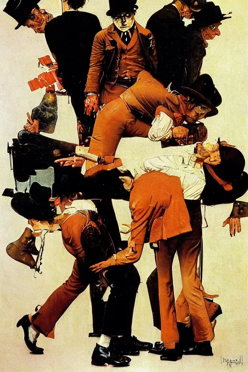 Prompt: a clockwork orange painted by Norman Rockwell