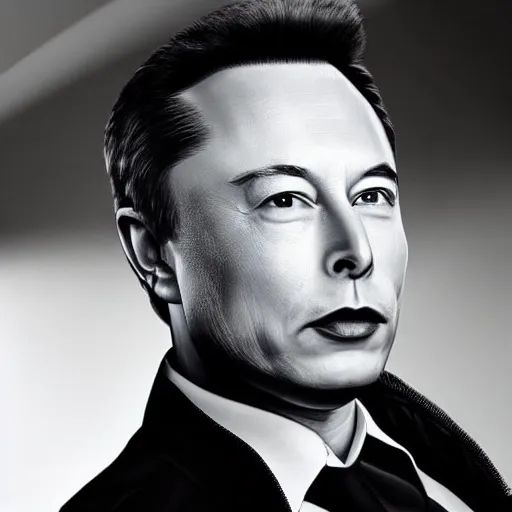 Image similar to half elon musk, half vladimir putin. photograph, high contrast, realistic