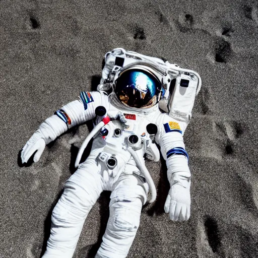 Image similar to an astronaut relaxing on the beach, dramatic lighting, cinematic, extremly high detail, photorealistic, cinematic lighting, nasa footage