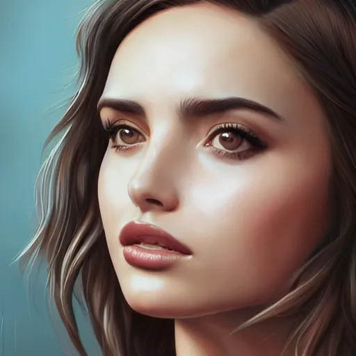 Image similar to portrait of ana de armas by artgerm, random background scene