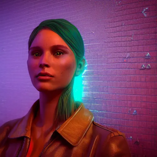 Image similar to a human portrait made out of rain, neon, beautiful, rendered in octane, unreal engine