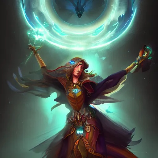 Prompt: the ethereal mage, artstation, mystical, action shot