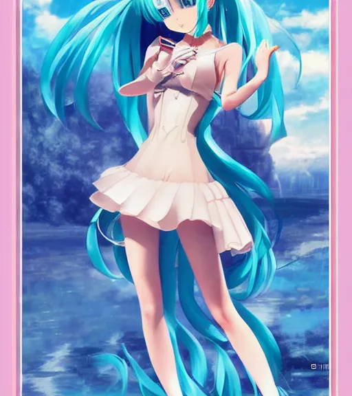 Prompt: Anime art of very beautiful Hatsune miku with nice symmetrical legs by Gil Elvgren, Vladimir Volegov, Earl Moran, Enoch Bolles, symmetrical shoulders