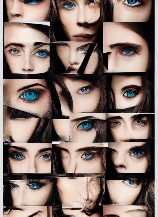 Image similar to style sheets, portraits of stunningly beautiful eyes, ⚫