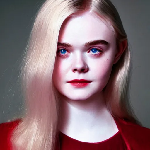 Prompt: Elle Fanning retro-futurism portrait