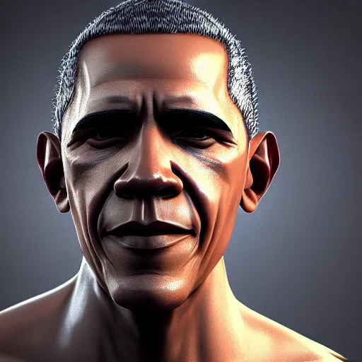 Prompt: Obama as a robot in Crysis style, concept art, realistic, artstation, beautiful, dramatic lighting, octane render