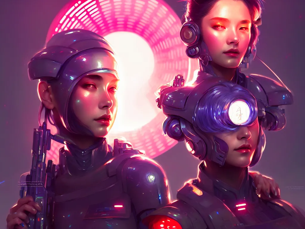 Image similar to portrait futuristic solider girl, in future tokyo neon light towertop, ssci - fi and fantasy, intricate and very very beautiful and elegant, highly detailed, digital painting, artstation, concept art, smooth and sharp focus, illustration, art by tan zi and ayanamikodon and alphonse mucha and wlop