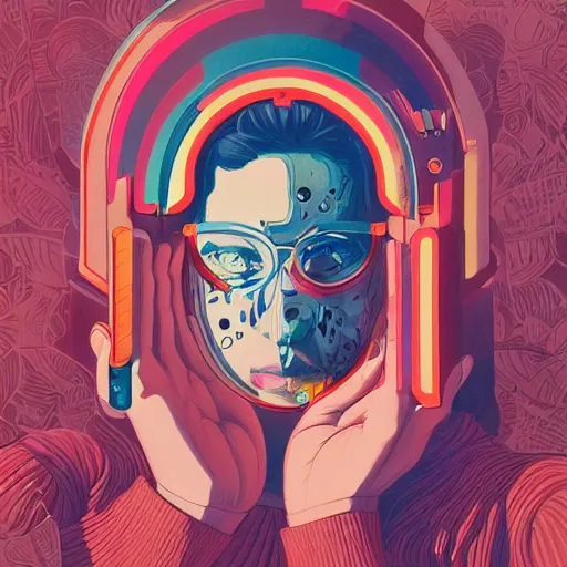 Image similar to portrait of people with sanitary mask, Tristan Eaton, artgerm, Victo Ngai, RHADS, ross draws