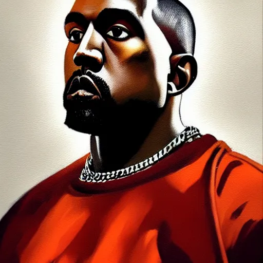 Prompt: Greg Manchess portrait painting of kanye west as fuedal lord as Overwatch character, wacky, medium shot, asymmetrical, profile picture, Organic Painting, sunny day, Matte Painting, bold shapes, hard edges, street art, trending on artstation, by Huang Guangjian and Gil Elvgren and Sachin Teng