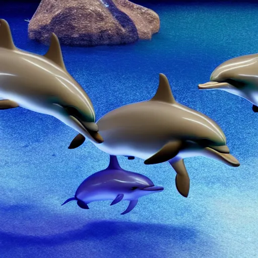 Image similar to dolphins ruling over humans, cinematic, visual asmr, 8 k