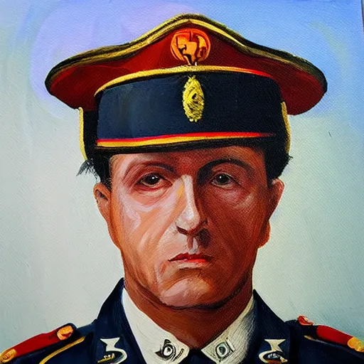 Prompt: “Oil painting of Paco de Lucia as a World War 1 general, 4k”