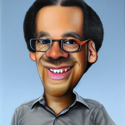 Image similar to Airbrush caricature of a famous mathematician