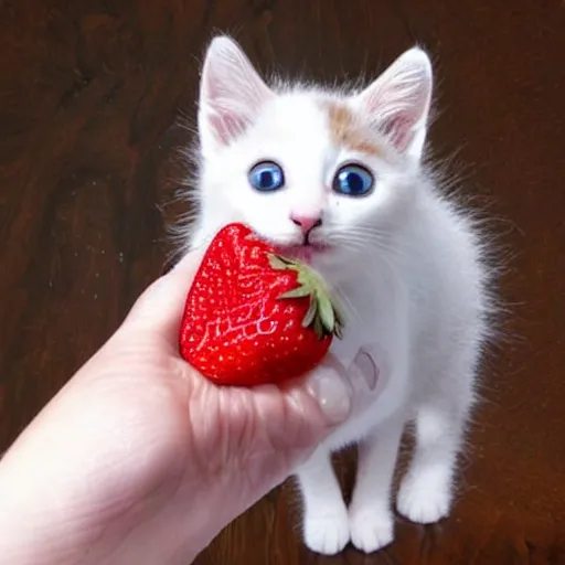 Image similar to a kitten strawberry hybrid