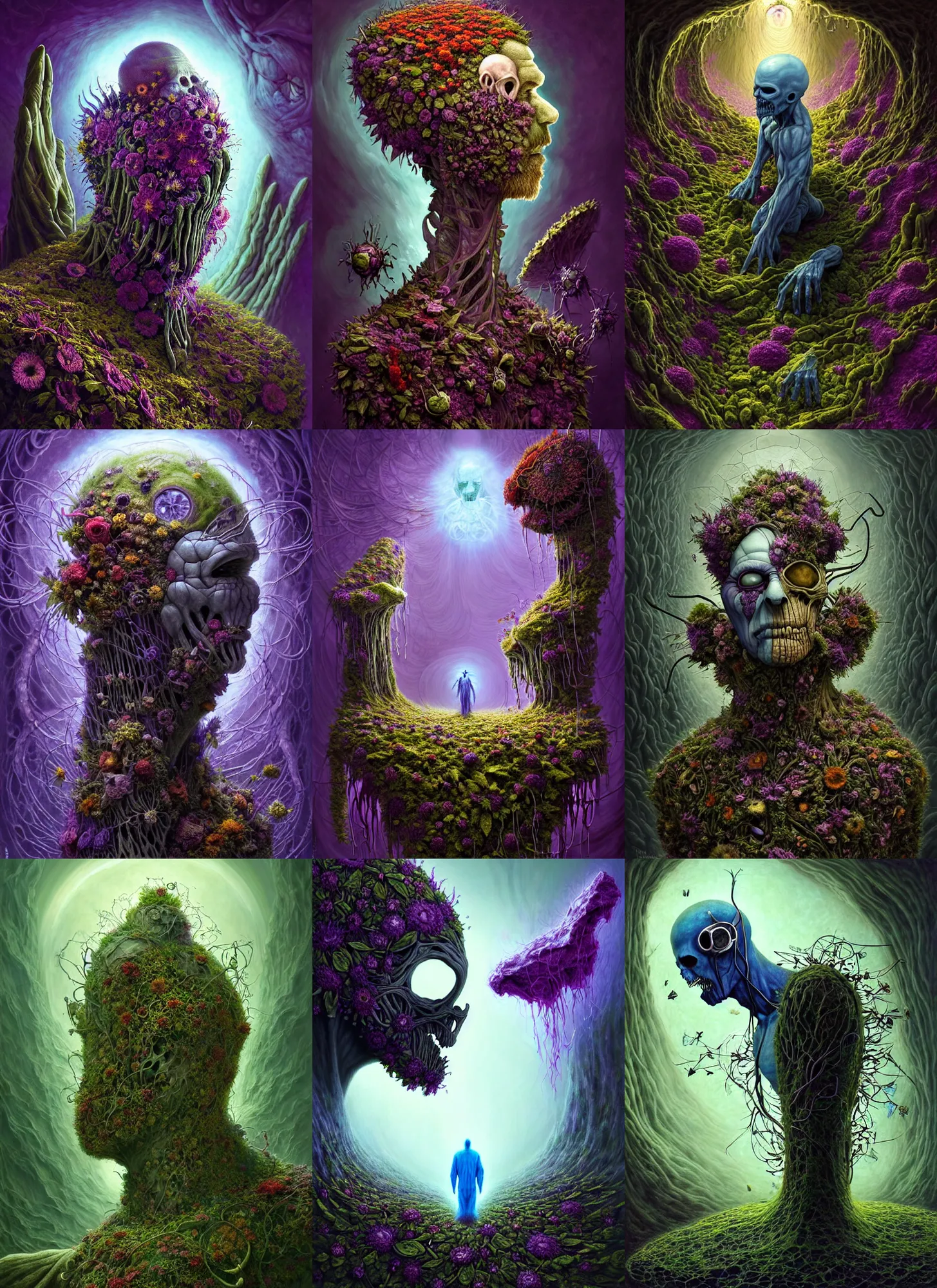 Image similar to the platonic ideal of flowers, salvia divinorum, insects and empathy cletus kasady ultimate carnage thanos dementor wild hunt doctor manhattan chtulu nazgul mandelbulb davinci, d & d, fantasy, ego death, detailed, intricate, hyperrealism, intense, scary, decay, art by artgerm gediminas pranckevicius