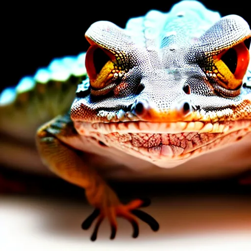 Image similar to angry gecko english gentelman, realism, realistic
