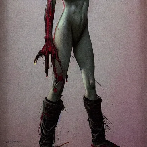 Image similar to zoe from left 4 dead, by wayne barlowe