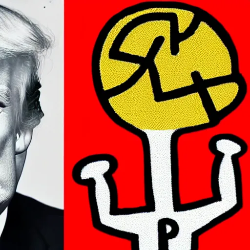 Image similar to A Keith Haring portrait of Donald Trump