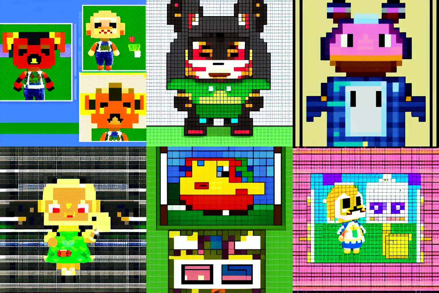 Prompt: animal crossing character, pixelated, 8bit