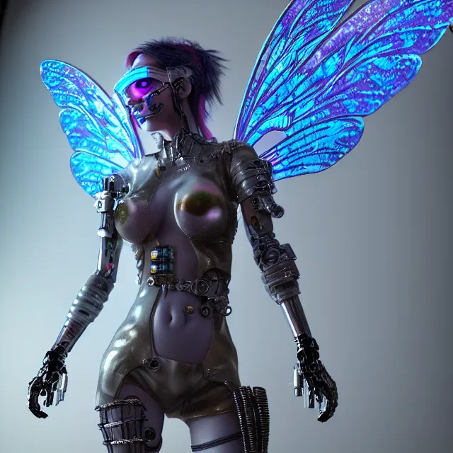 Image similar to cyberpunk fairy warrior, highly detailed, 8 k, hdr,, clayton crain