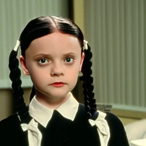 Prompt: A still of Wednesday Addams in Stargate SG-1 (1997)