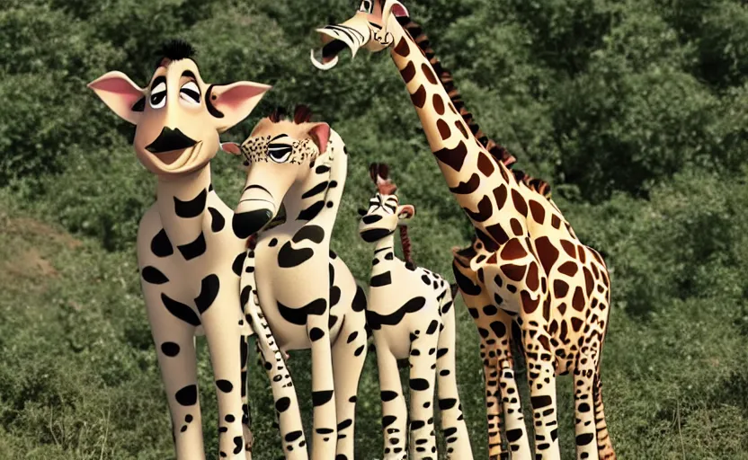 Prompt: melman from madagascar 2 0 0 5