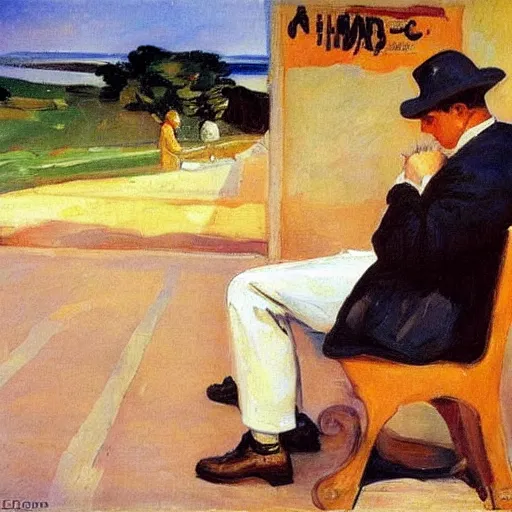 Image similar to sorolla's painting of the chemist at a bench