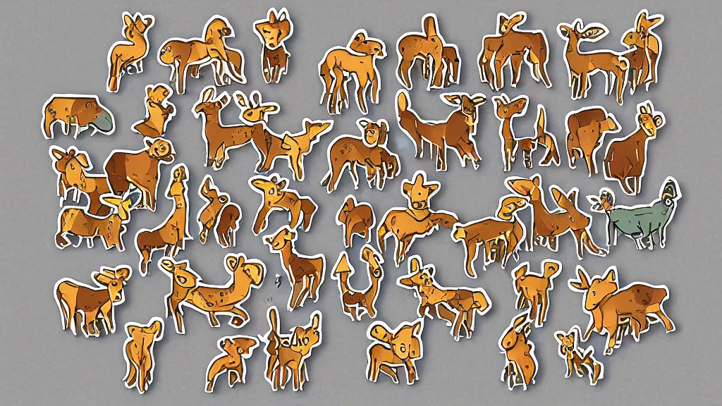 Image similar to lego art universal fawn sticker design