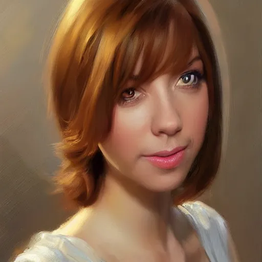 Image similar to lily aldrin, realistic, painting by vladimir volegov, trending on artstation, realistic, photorealistic, real