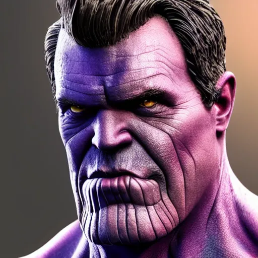 Image similar to a picture of thanos who looks like bruce campbell, infinity wars, ultra realistic, 4 k, ultra high def