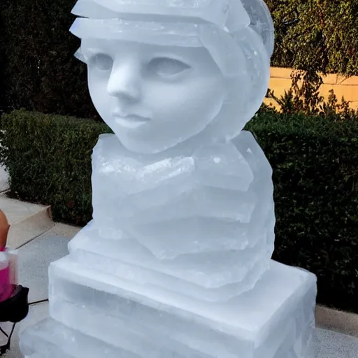 Prompt: ice sculpture of the by emma watson