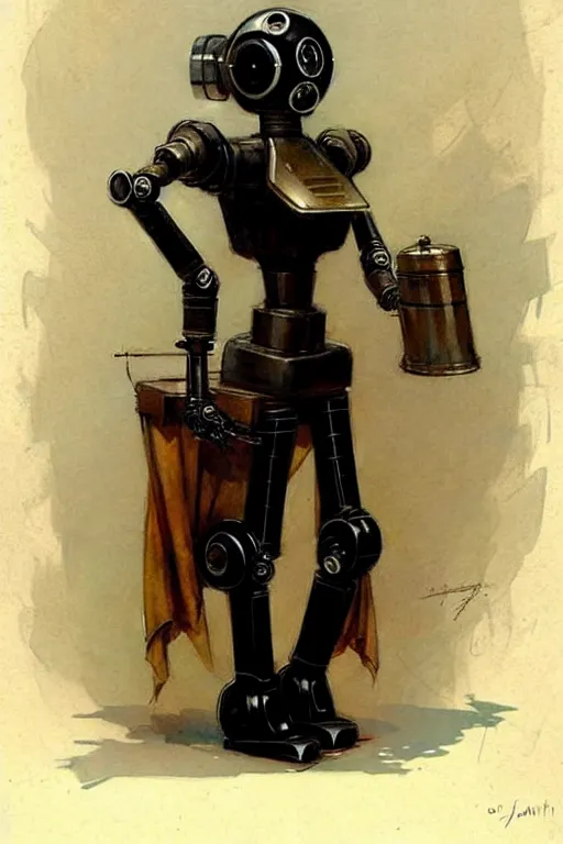 Prompt: (((((2050s art deco servant android robot pirate wench art . muted colors.))))) by Jean-Baptiste Monge !!!!!!!!!!!!!!!!!!!!!!!!!!!