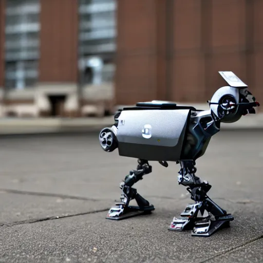 Prompt: robot pigeon by boston dynamics, 33mm depth of field