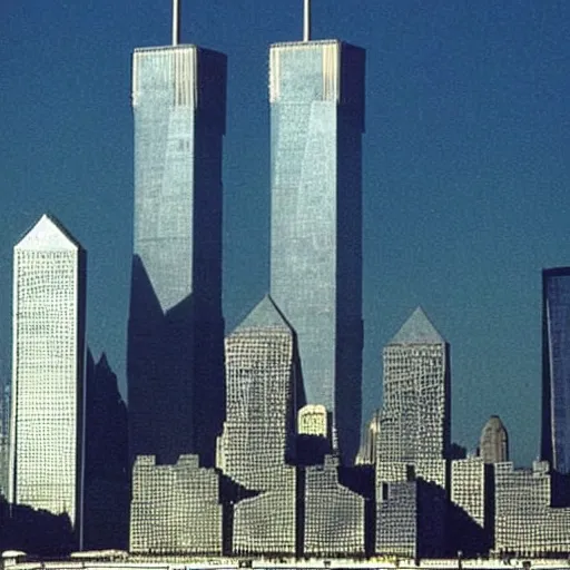 Prompt: “The TwinTowers transform into giant robots as Donald Trump commands them to intercept Bin Laden’s evil attack planes September 11 2001 hq ap photos CNN”