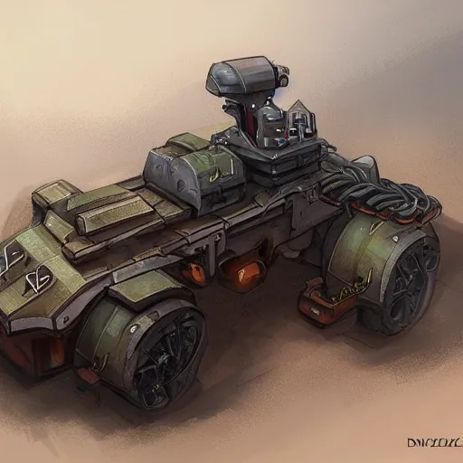 Image similar to concept art of small mining vehicle by Dawid Michalczyk