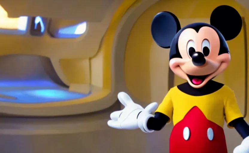 Prompt: Mickey Mouse in Star Trek, 4K UHD