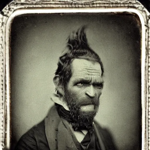 Image similar to 19 century fantasy orc portrait Daguerreotype photography by Louis Daguerre