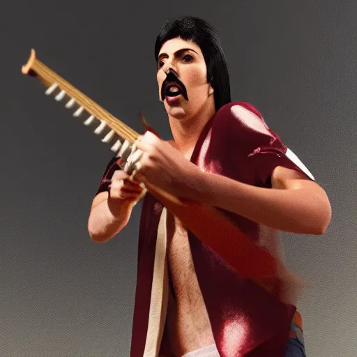 Prompt: paul mccartnay as freddie mercury, photorealistic, octane render