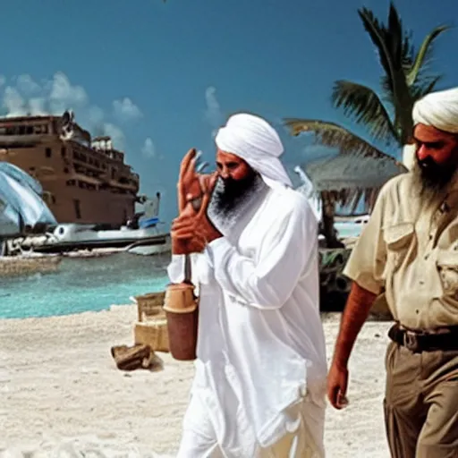 Prompt: realistic candid photograph from osama bin laden alive in bahamas