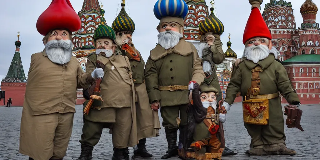 Prompt: demonic gnomes in the Kremlin Moscow