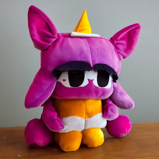 Image similar to cute fumo plush of the party rogue who steals rare items