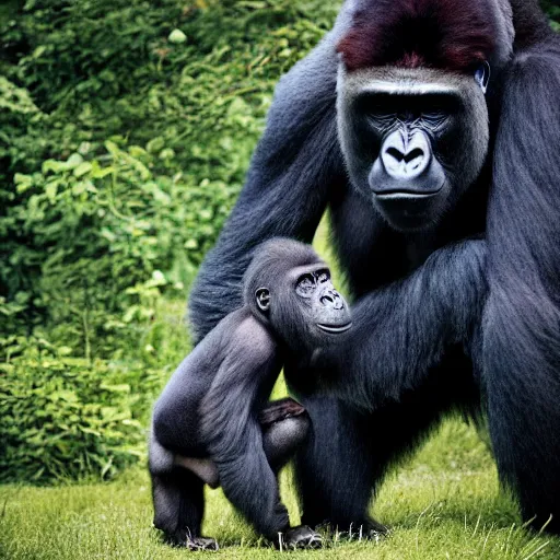 Image similar to photograph of a hybrid gorilla and mastodon, national geographic photography,